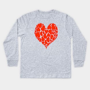 A Heart Full Of Love Red Pattern Kids Long Sleeve T-Shirt